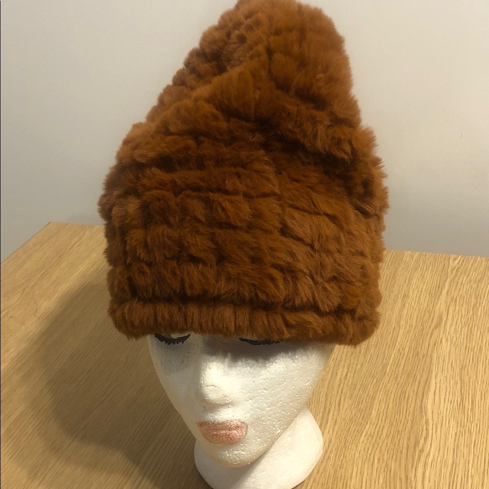 Christian Siriano Luxurious Tan Plush Hat